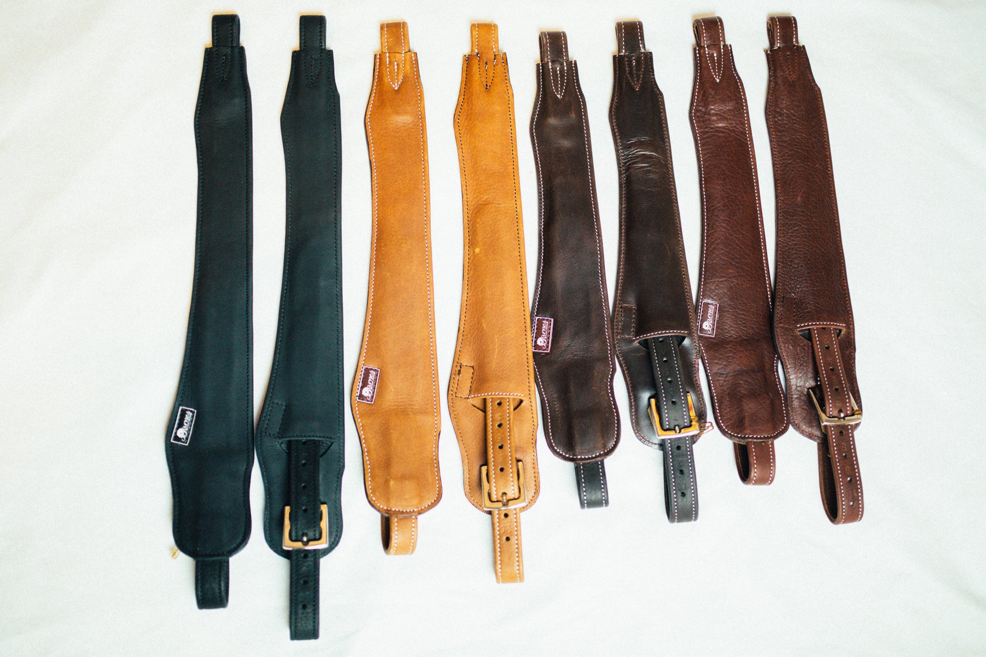 Colors available: Black (smooth or croc leather), Tobacco, Cocoa, Oak