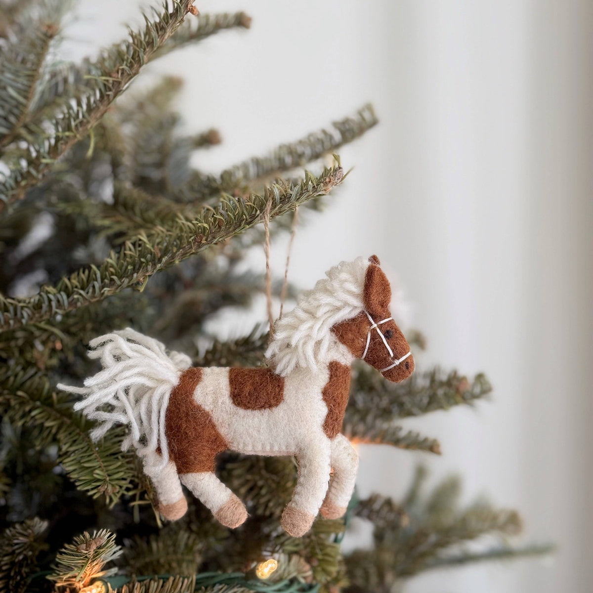 Felt Horse Ornament: Brown