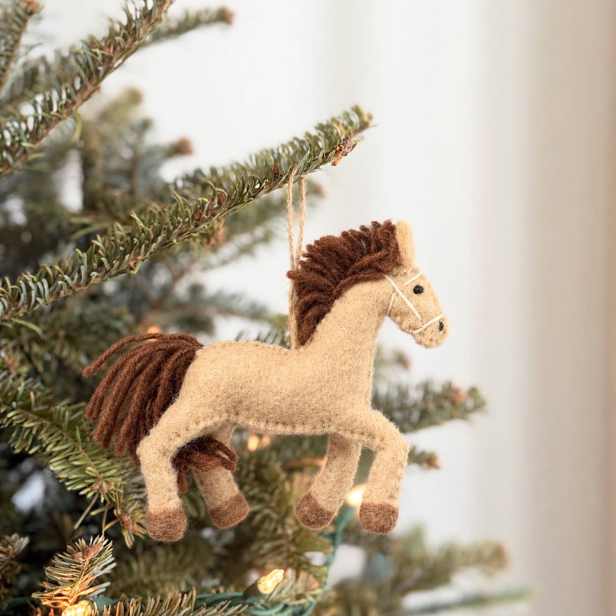 Felt Horse Ornament: Brown